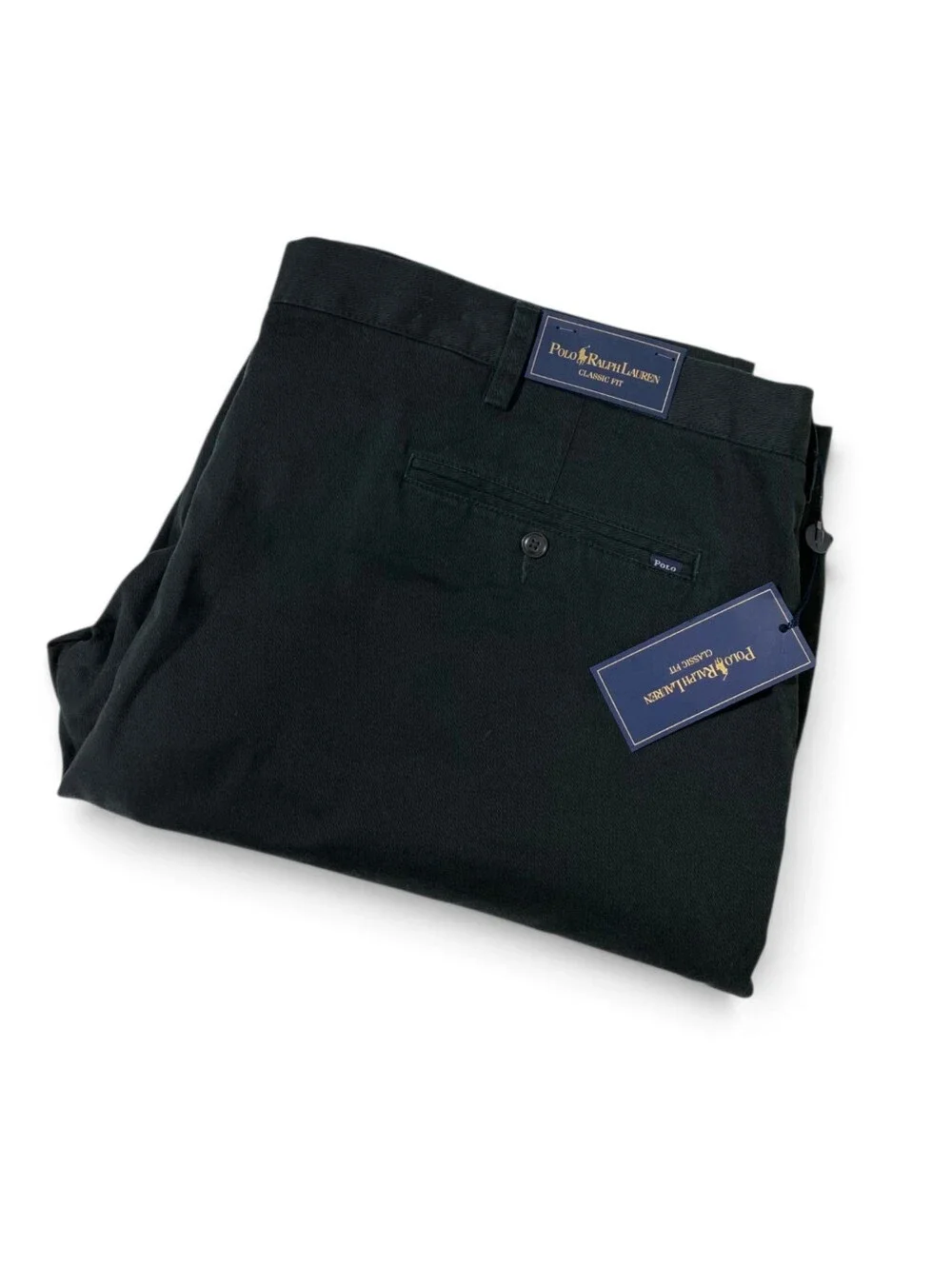 Polo by Ralph Lauren Classic Fit Chino Pants Men's Black Flat Front 48x32